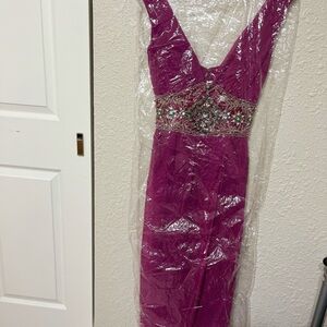 Elegant Fushia Evening Dress
